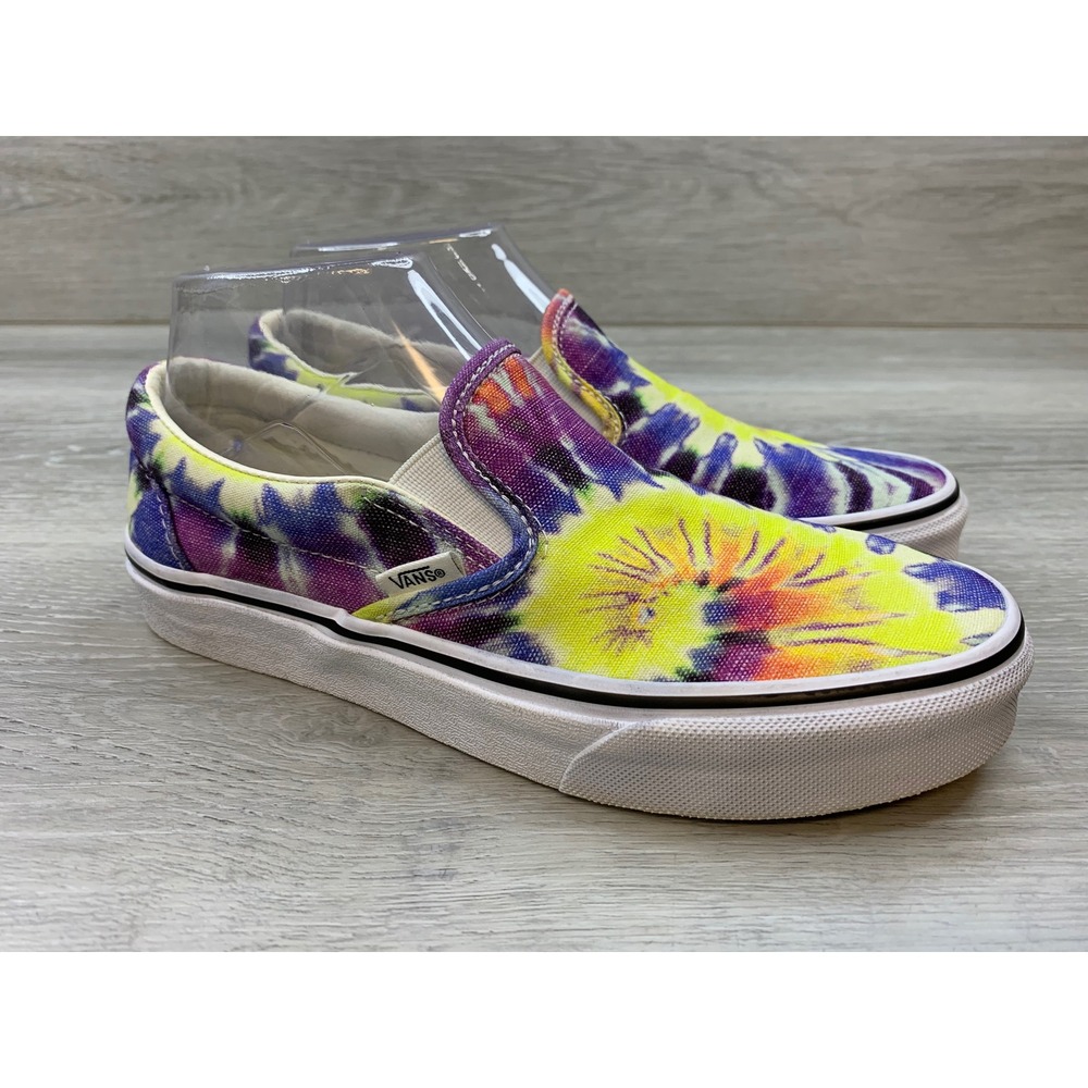 Vans Classic Slip On Tie Dye Sneakers Multi Color Women's 7 Casual Shoes